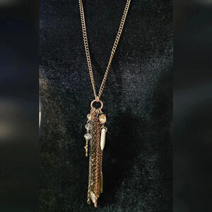 Copper color necklace 28"+5" Dangle